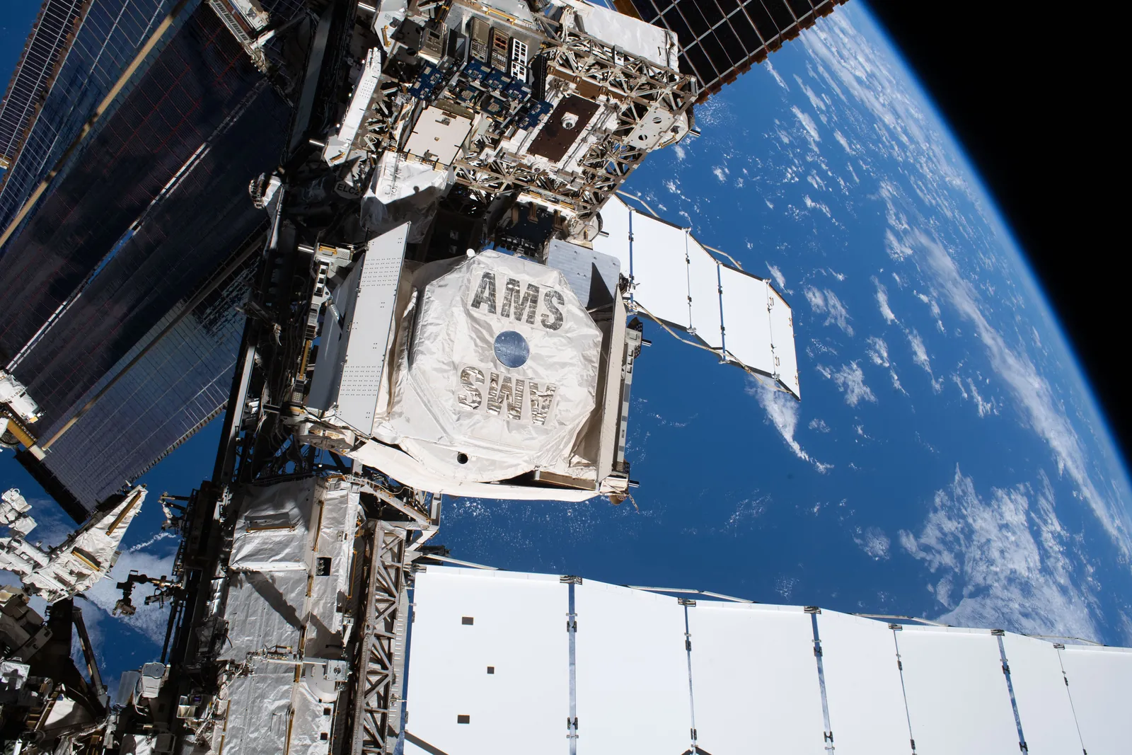 The AMS-02 detector mounted on the International Space Station