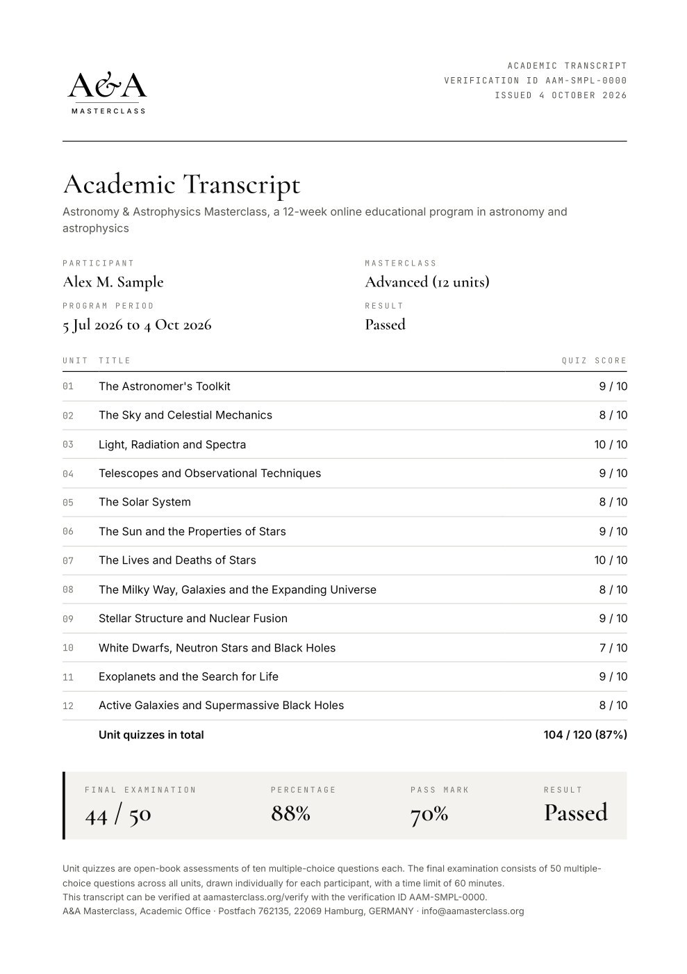 Sample transcript